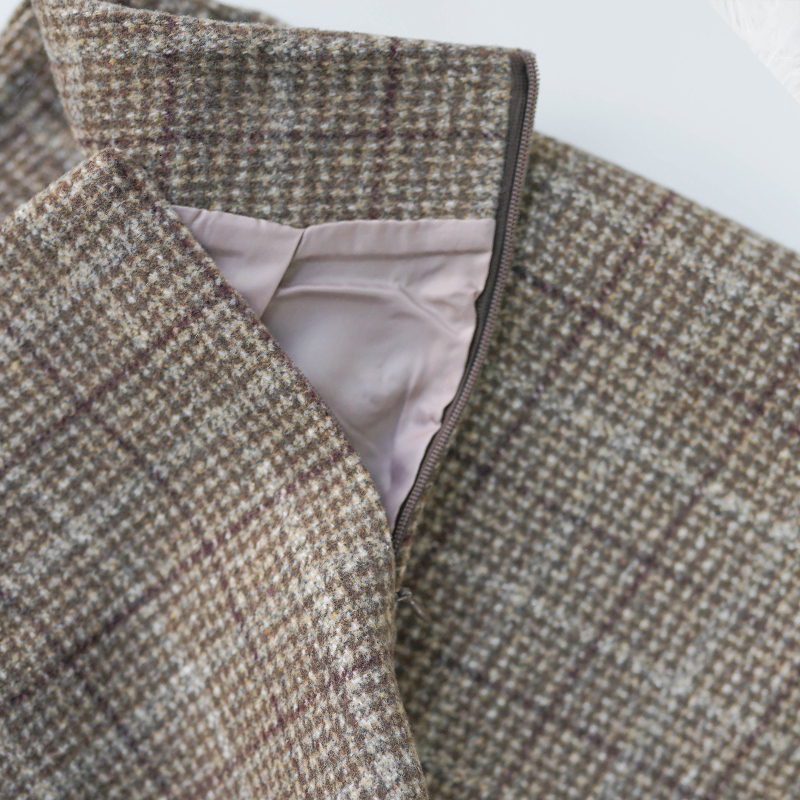 Vintage Plaid Woolen Mini Skirts Korean Fashion Women High Waist Aline Skirts Autumn Winter Streetwear T200324