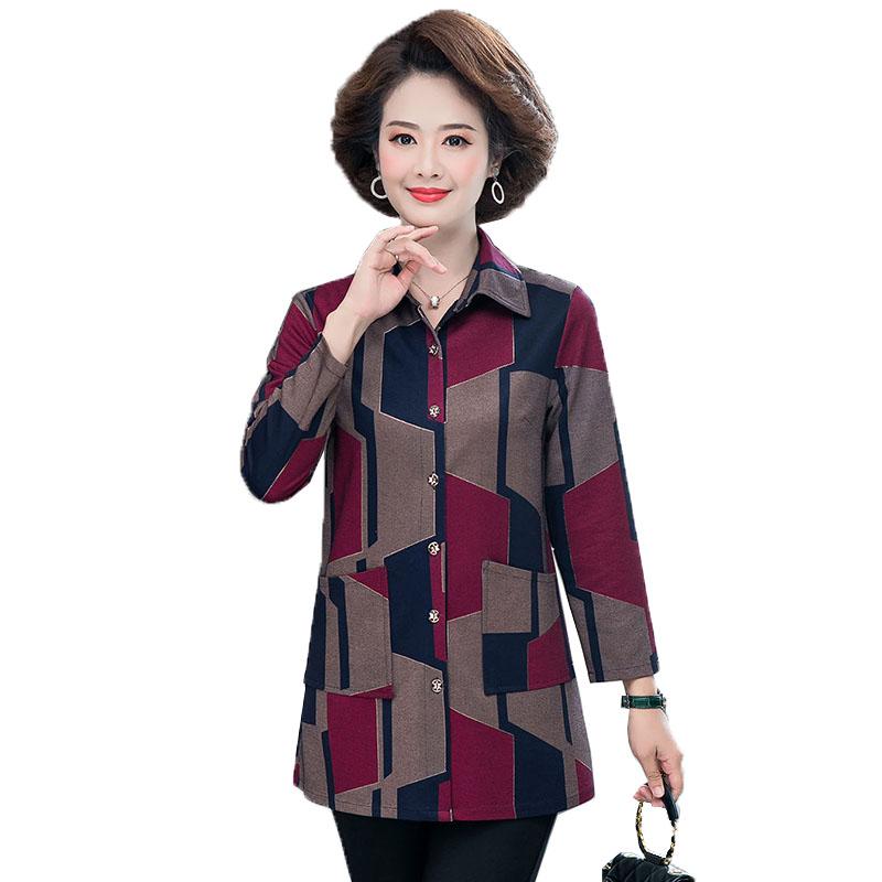 New Women Blouses Shirts Long Sleeve Blouse Casual Middle-aged Ladies Spring Autumn Cotton Tops Female Plus Size Blouse R782, Red
New Women Blouses Shirts Long Sleeve Blouse Casual Middle-aged Ladies Spring Autumn Cotton Tops Female Plus Size Blouse R782, Red