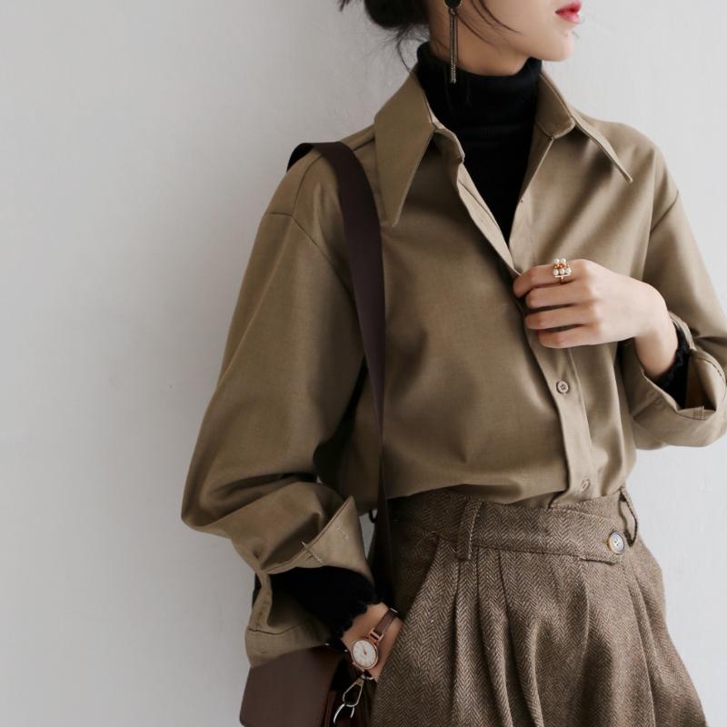 Women's Blouses & Shirts Coffee Blouse Women Spring Autumn Casual Solid Long Sleeve Shirt Korean Loose OL Style Workwear S-XL Plus Size 1750, White
Women's Blouses & Shirts Coffee Blouse Women Spring Autumn Casual Solid Long Sleeve Shirt Korean Loose OL Style Workwear S-XL Plus Size 1750, White