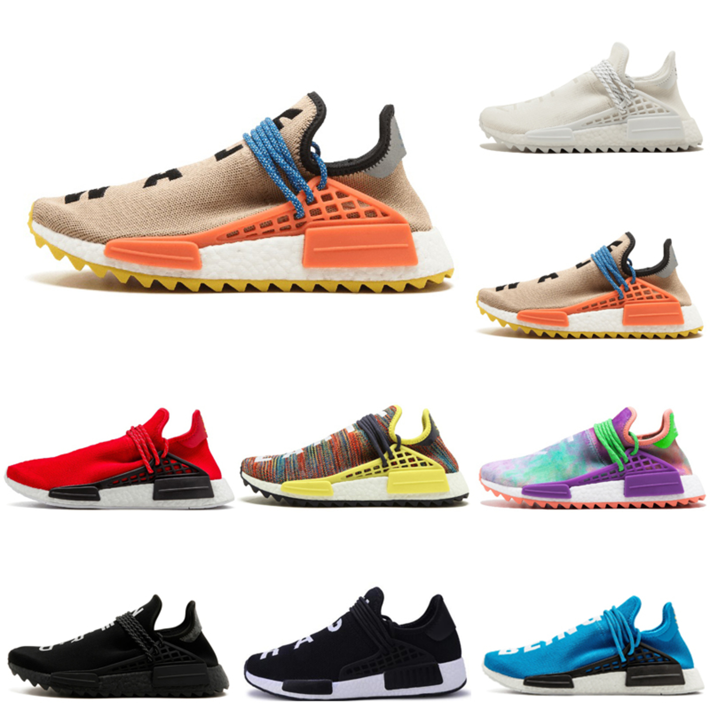 Hot sale Human race Hu trail pharrel white blue mens women running shoes Holi Black nerd Yellow trainers shoes sneakers size 36-45, Box fees etc
Hot sale Human race Hu trail pharrel white blue mens women running shoes Holi Black nerd Yellow trainers shoes sneakers size 36-45, Box fees etc
