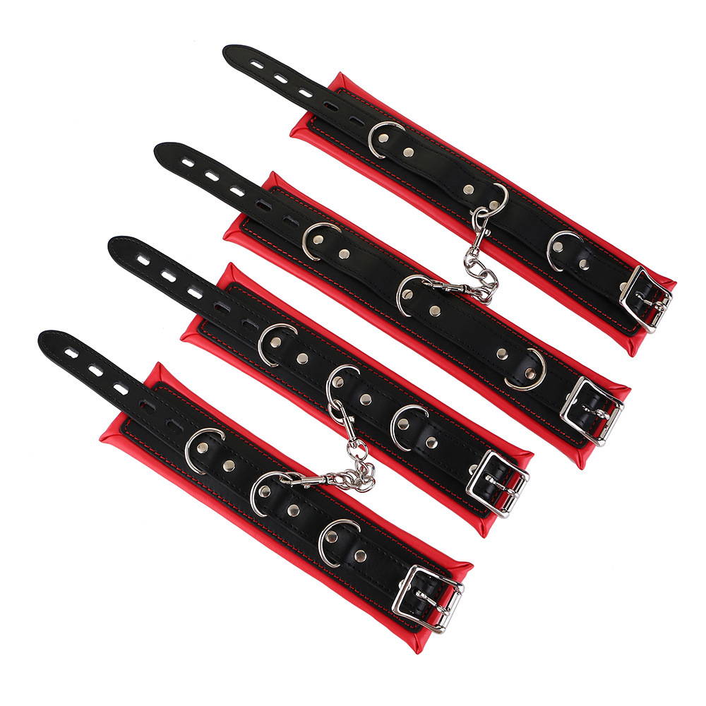 Stainless Steel Adjustable Spreader Bar Bondage Set Sex Handcuffs Ankle Cuffs Fetish Restraints Sex Toys Bdsm For Couples Y201118