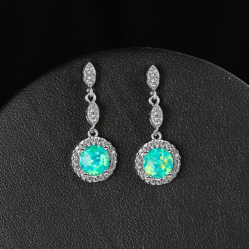White Blue Green Opal Round Stone Drop Earrings For Women Wedding Jewelry Vintage Fashion Rose Gold/Silver Color Dangle Earrings
White Blue Green Opal Round Stone Drop Earrings For Women Wedding Jewelry Vintage Fashion Rose Gold/Silver Color Dangle Earrings