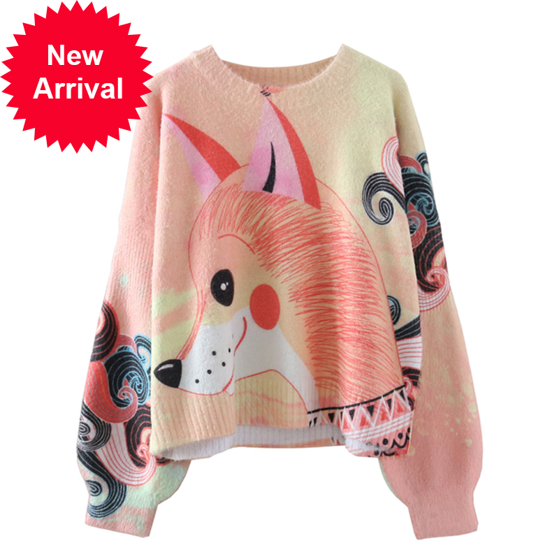Winter beauty shirt fox print sweater down casual neck mohair flashlight long female sleeve C-343, Multi
Winter beauty shirt fox print sweater down casual neck mohair flashlight long female sleeve C-343, Multi