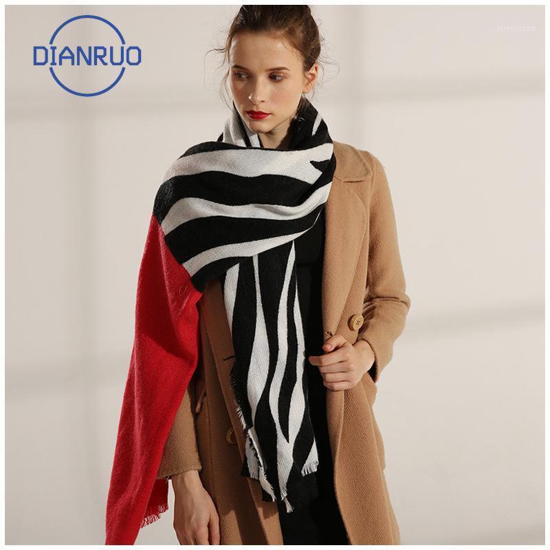 Scarves DIANRUO Winter Warm Classic Black White Zebra Striped Patchwork Scarf For Women Ladies Faux Cashmere Shawl R5231
Scarves DIANRUO Winter Warm Classic Black White Zebra Striped Patchwork Scarf For Women Ladies Faux Cashmere Shawl R5231