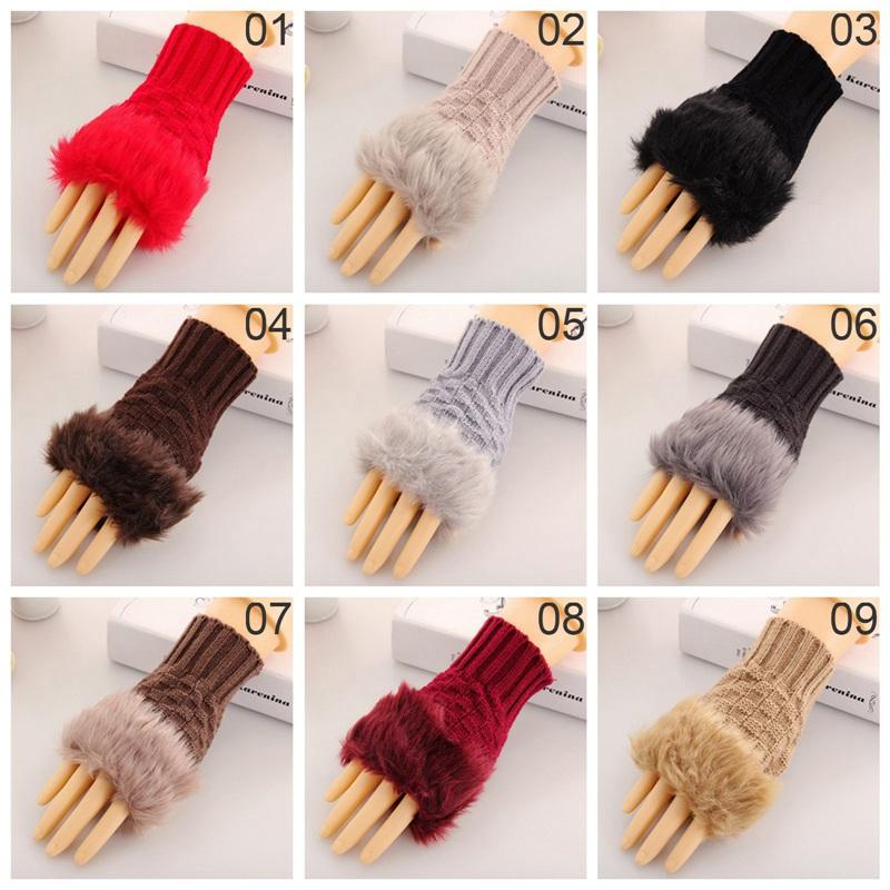 Winter Gloves Female Fingerless Gloves Without Fingers Pompom Faux Fur Wrist Mittens Knit Patchwork Guantes Plush Handschoenen
Winter Gloves Female Fingerless Gloves Without Fingers Pompom Faux Fur Wrist Mittens Knit Patchwork Guantes Plush Handschoenen