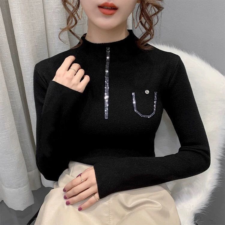Perfurao quente 2020 outono e inverno estilo estrangeiro magro topo preto senhoras base de malha camisa feminina manga longa camisola, Beige
Perfurao quente 2020 outono e inverno estilo estrangeiro magro topo preto senhoras base de malha camisa feminina manga longa camisola, Beige