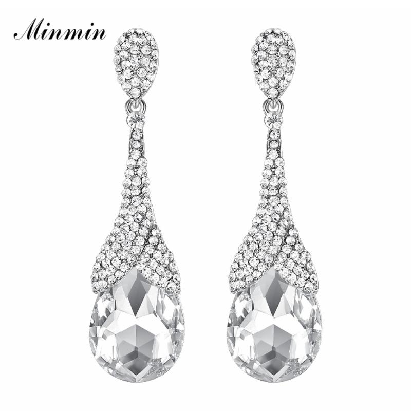 Minmin Shiny Crystal Big Teardrop Drop Earrings for Woman Luxury Wedding Prom Jewelry Fashion Long Dangle Earrings EH1085
Minmin Shiny Crystal Big Teardrop Drop Earrings for Woman Luxury Wedding Prom Jewelry Fashion Long Dangle Earrings EH1085