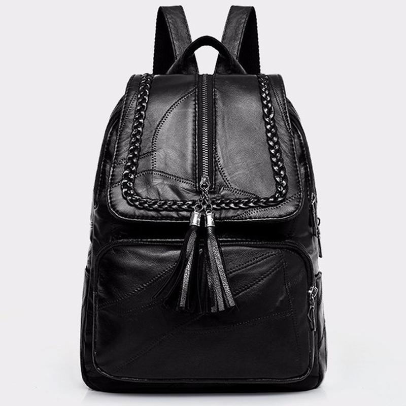 Women Genuine Leather Backpack School Bag Classic Black Waterproof Travel Shoulder Bag Multi-function Backpack Women, B black
Women Genuine Leather Backpack School Bag Classic Black Waterproof Travel Shoulder Bag Multi-function Backpack Women, B black