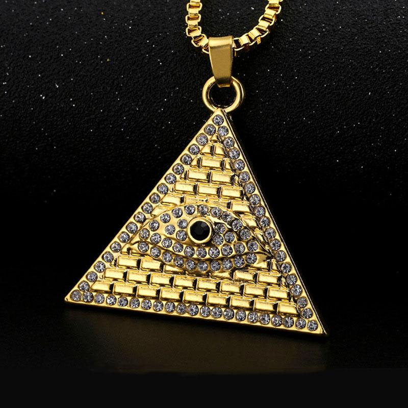 Fashion Triangle Pyramid Pendant Necklaces Women Men Hip Hop Jewelry Statement Gold Long Chain Rhinestone Evil Eye Necklace
Fashion Triangle Pyramid Pendant Necklaces Women Men Hip Hop Jewelry Statement Gold Long Chain Rhinestone Evil Eye Necklace