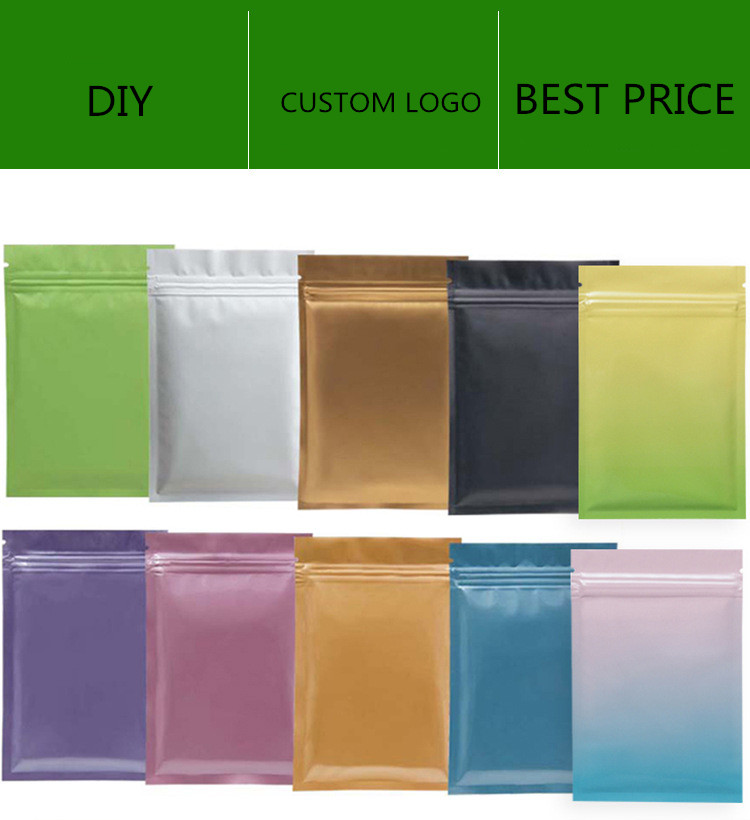 Matt color Resealable Zip Mylar Bag Food Storage Aluminum Foil Bags plastic Smell Proof pouch in stock
Matt color Resealable Zip Mylar Bag Food Storage Aluminum Foil Bags plastic Smell Proof pouch in stock