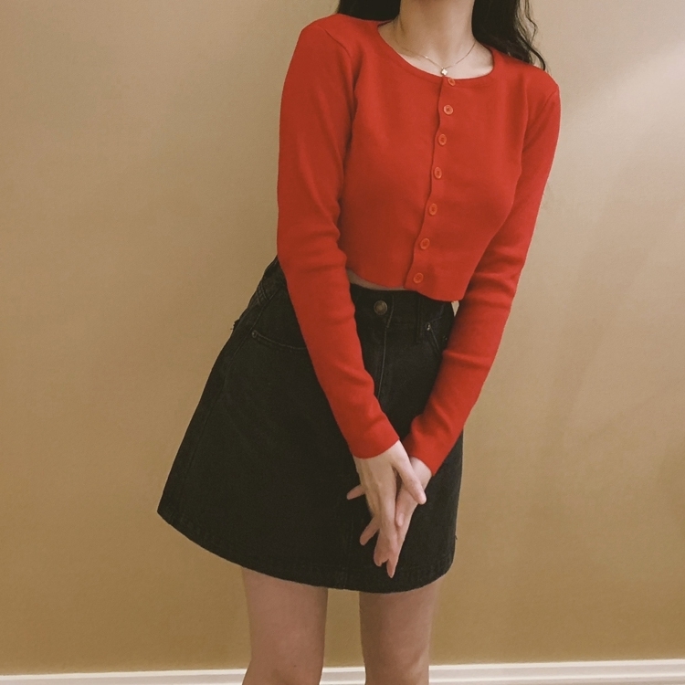 Fall 2019 Knitted Cardigan Button Up Korean Cute Sweaters Cropped Cardigan Women Kawaii Crop Sweater Knitting Top Streetwear T200101