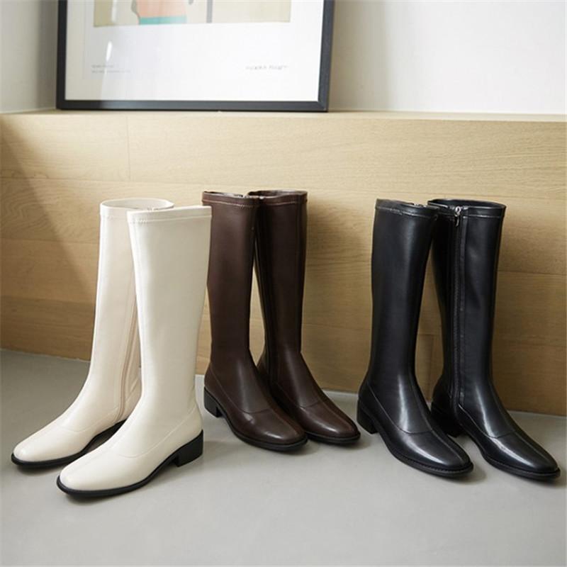 PXELENA Retro Stretch PU Leather Riding Knight Army Knee High Boots Low Heels Zip Winter Snow Shoes Spring Autumn 2021, Black winter
PXELENA Retro Stretch PU Leather Riding Knight Army Knee High Boots Low Heels Zip Winter Snow Shoes Spring Autumn 2021, Black winter