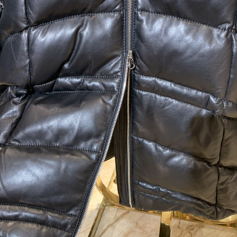 Winter leather Down jacket Women Winter plus velvet hooded Coats Down Winter Jacket coat Woman Outwear warm portable 52 size 201030
