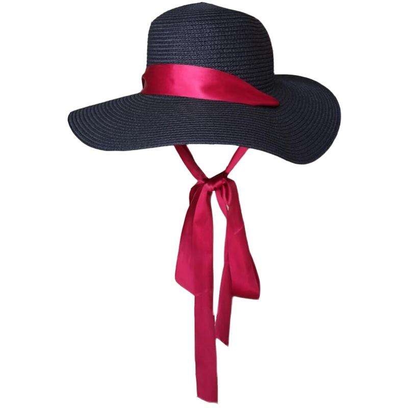 Red Ribbon Bow Sun Hat Classic Fashion Bowknot Straw Hat Women Black sombrero Cap Elegant Ladies Photo Shooting Travel Beach, 11cm with bow 
Red Ribbon Bow Sun Hat Classic Fashion Bowknot Straw Hat Women Black sombrero Cap Elegant Ladies Photo Shooting Travel Beach, 11cm with bow