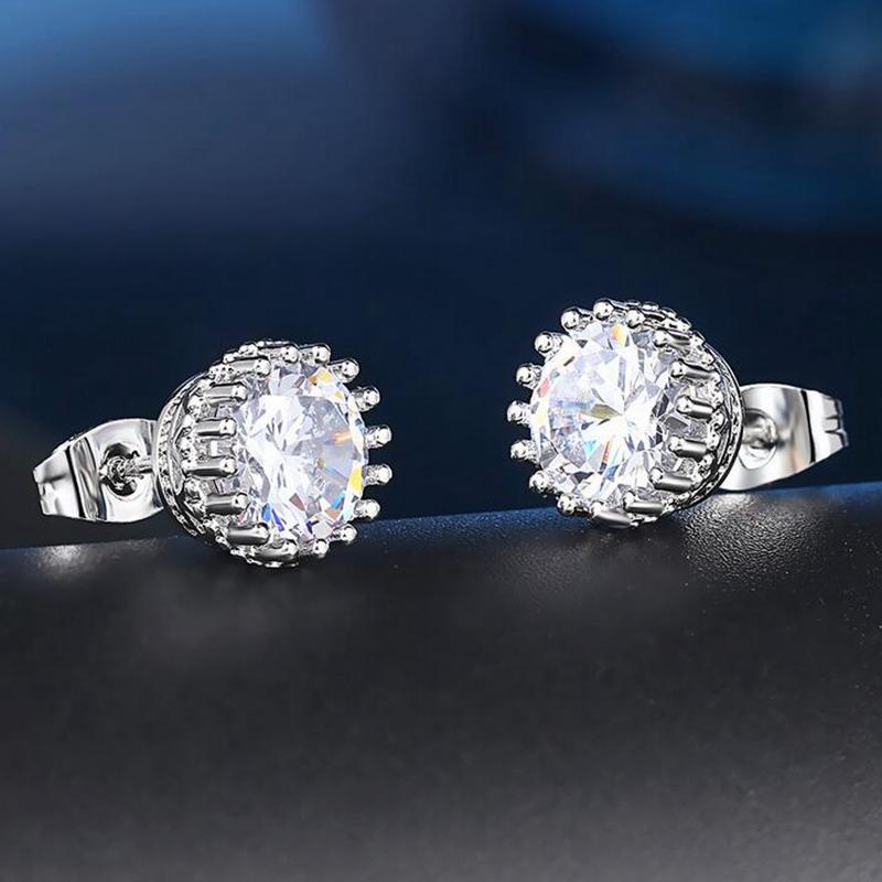 Classic Fashion crown stud zircon inlaid plated Stud Earrings Bride's Wedding Jewelry
Classic Fashion crown stud zircon inlaid plated Stud Earrings Bride's Wedding Jewelry
