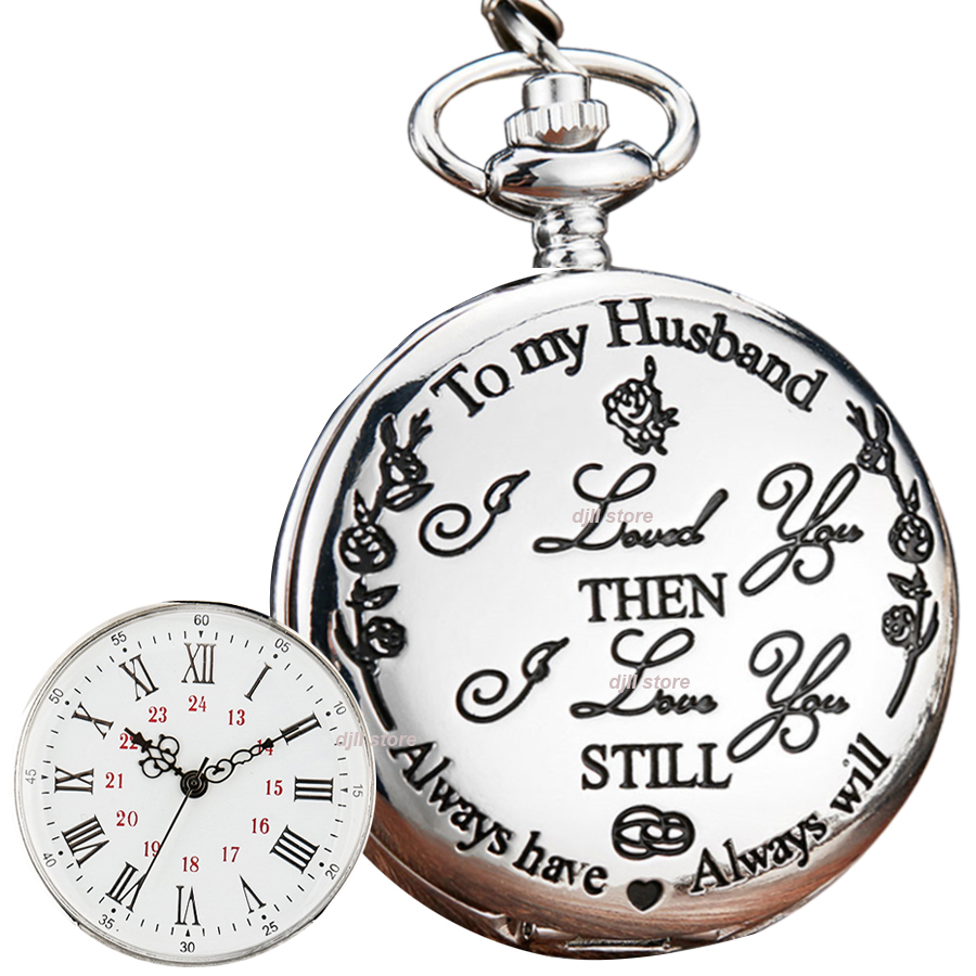 Quartz Pocket Watch To My Husband I LOVE YOU for Him Anniversary Birthday Christmas Day Best Gift Wedding Present Fob Necklace Watches, Slivery;golden
Quartz Pocket Watch To My Husband I LOVE YOU for Him Anniversary Birthday Christmas Day Best Gift Wedding Present Fob Necklace Watches, Slivery;golden