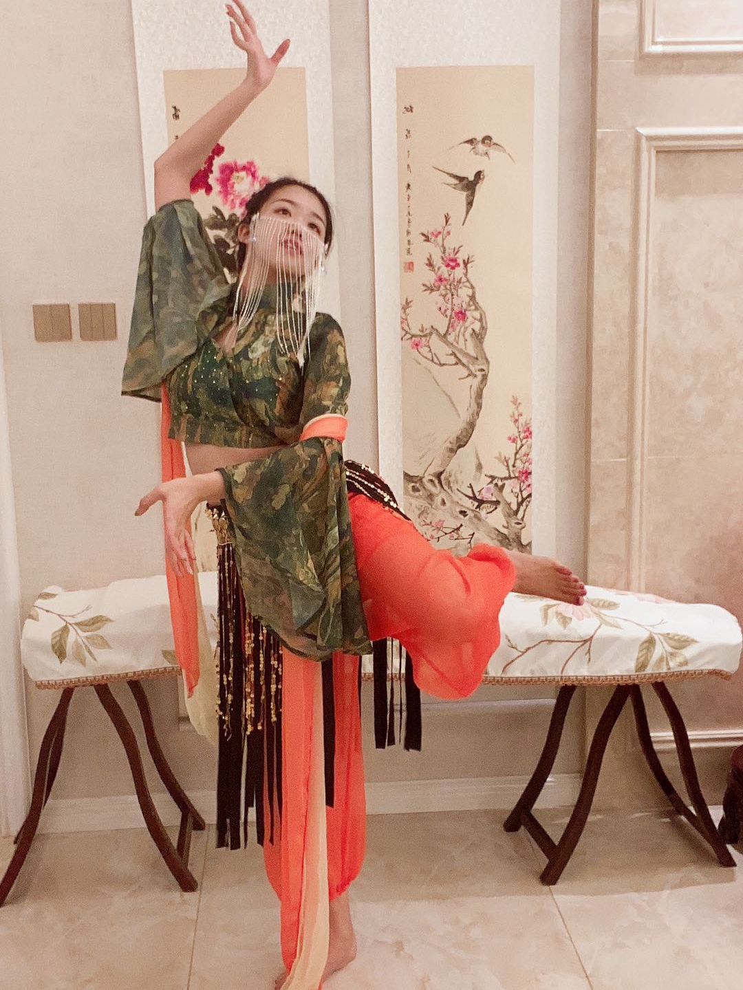Hanikizi Ethnic Dance Costume dream Dunhuang flying fairy dance performance Outfit exotic style ancient China costume hanfu