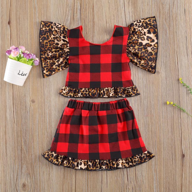1-6Years Toddler Kid Baby Girls Plaid Outfits, Leopard Patchwork Ruffle Sleeve Round Neck Top + Mini Skirt 2 Pcs Clothes Set, Red
1-6Years Toddler Kid Baby Girls Plaid Outfits, Leopard Patchwork Ruffle Sleeve Round Neck Top + Mini Skirt 2 Pcs Clothes Set, Red