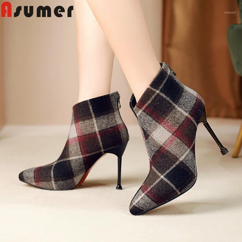 ASUMER 2020 new ankle boots pointed toe elegant autumn winter prom botos super high thin heels ladies boots size 34-401, Red
ASUMER 2020 new ankle boots pointed toe elegant autumn winter prom botos super high thin heels ladies boots size 34-401, Red