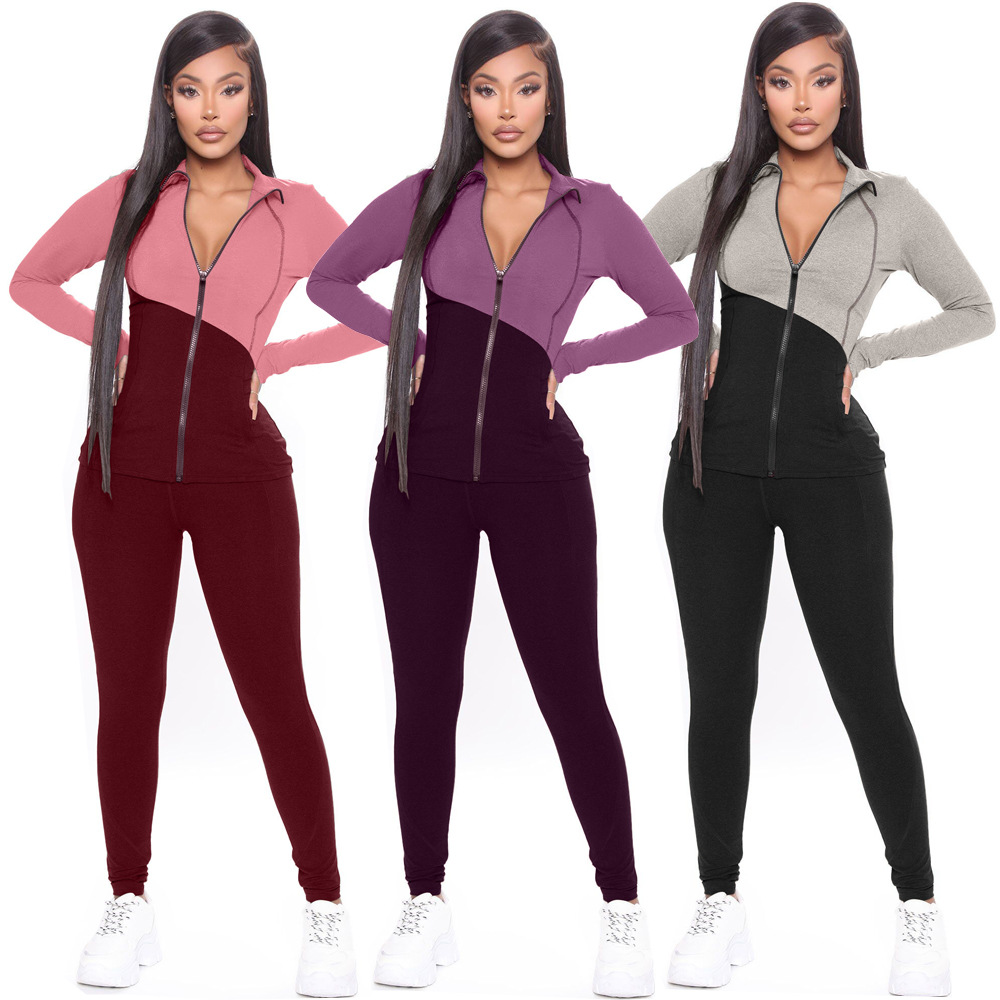 Women' Tracksuits DesignerTidal current Set Contrast Stitching yoga Sleeve Pants design Jacket Zipper Sportswear Panelled Tights Sportswear Customized, Purple
Women' Tracksuits DesignerTidal current Set Contrast Stitching yoga Sleeve Pants design Jacket Zipper Sportswear Panelled Tights Sportswear Customized, Purple