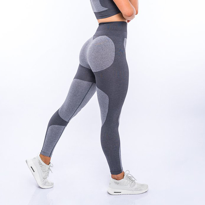 2019 Seamless Patchwork Leggings Women Fitness Push Up Hip Solid Color Legging Sporting Sweat Uptake Ventilation Female Pants T200319