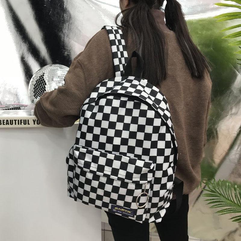 Korean version Harajuku fashion schoolbag female plaid all-match student large-capacity backpack Multifunction computer package, Black and white grid
Korean version Harajuku fashion schoolbag female plaid all-match student large-capacity backpack Multifunction computer package, Black and white grid