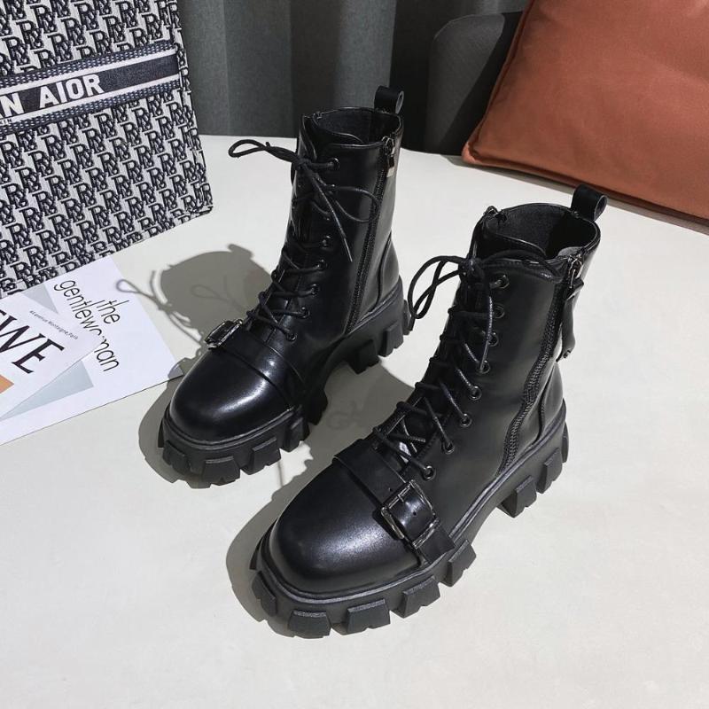 2020 Autumn Women White Boots High Platform Gothic Shoes Female Fashion Black Punk Combat Boots Women Square Heeled Ankle1