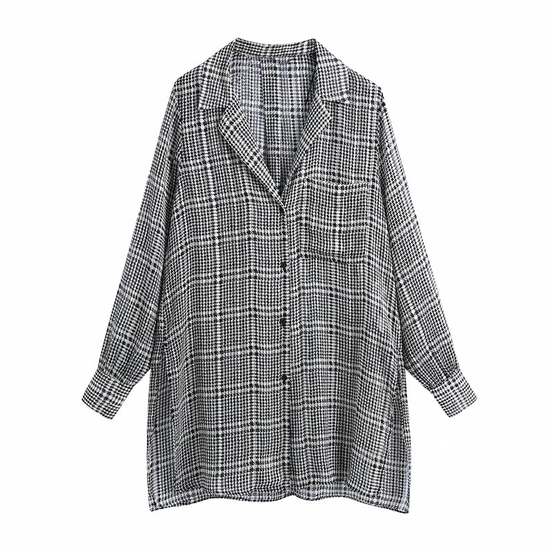 New Black Houndstooth Women Fashion 2021 Button Up Long Sleeve Oversize Plaid Shirt Female Large Size Blouses 1x54
New Black Houndstooth Women Fashion 2021 Button Up Long Sleeve Oversize Plaid Shirt Female Large Size Blouses 1x54