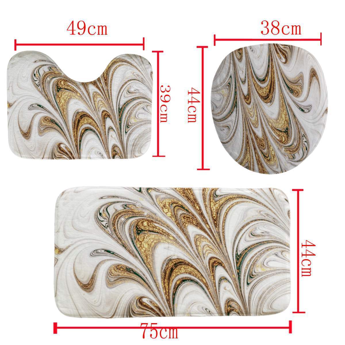 Bathroom Set Waterproof Shower Curtain Nonslip Mats Bath Carpets Toilet Seat Cover Lid Floor Mat Bathroom Decor 180cmx180cm LJ2013441101