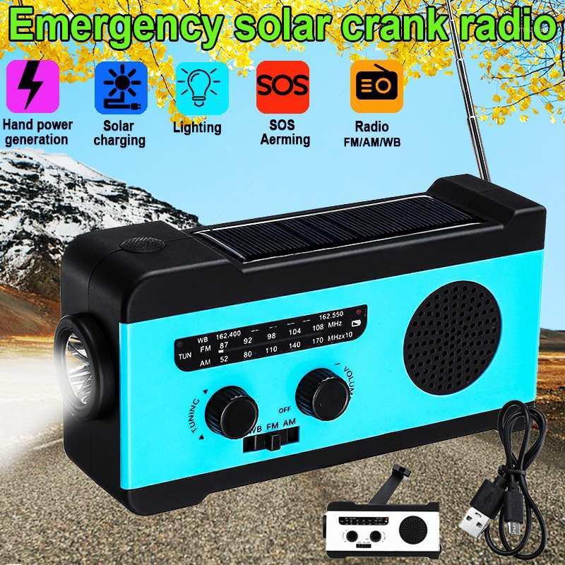 Professional Hand Radio Solar Crank Self Powered AM/FM Weather Radio 2000mAh Power Bank Use Emergency LED1
Professional Hand Radio Solar Crank Self Powered AM/FM Weather Radio 2000mAh Power Bank Use Emergency LED1