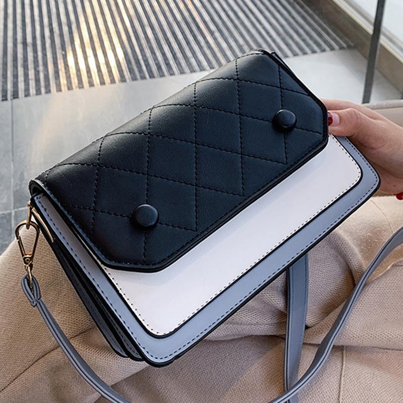 Contrast Color Flap Bags Square Crossbody Bags For Women 2021 PU Leather Women's Designer Handbag Travel Shoulder Messenger Bag, Black
Contrast Color Flap Bags Square Crossbody Bags For Women 2021 PU Leather Women's Designer Handbag Travel Shoulder Messenger Bag, Black
