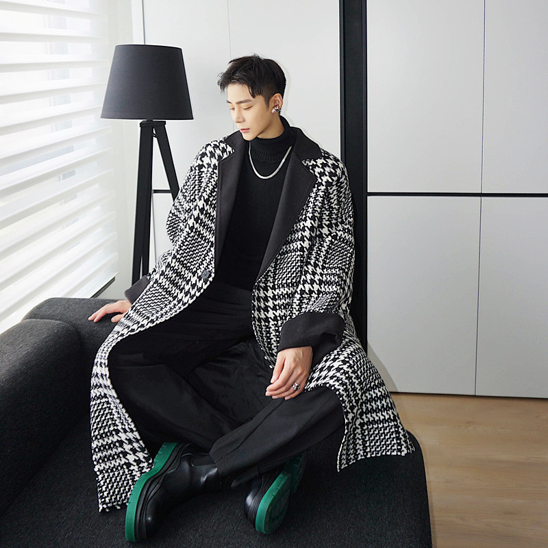 2020 Woven Black Man White Plaid Wool Long Thicken Trench Coat Outerwear Men Vintage Streetwear Jacket 2vm6, H55
2020 Woven Black Man White Plaid Wool Long Thicken Trench Coat Outerwear Men Vintage Streetwear Jacket 2vm6, H55