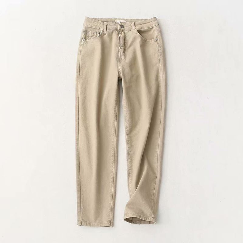 GOPLUS New Spring Green Khaki Plus Size Jeans Women's High Waist Mom Jeans Loose Casual Straight Pants Vaquero Mujer C9865 201105