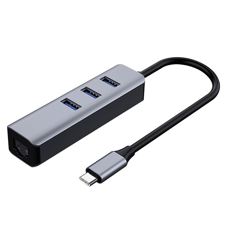 Type-C 4 in 1 Hub, 3 USB3.0 Ports + Network Card Interface Adapter, Gigabit Free Drive Hub Expander
Type-C 4 in 1 Hub, 3 USB3.0 Ports + Network Card Interface Adapter, Gigabit Free Drive Hub Expander