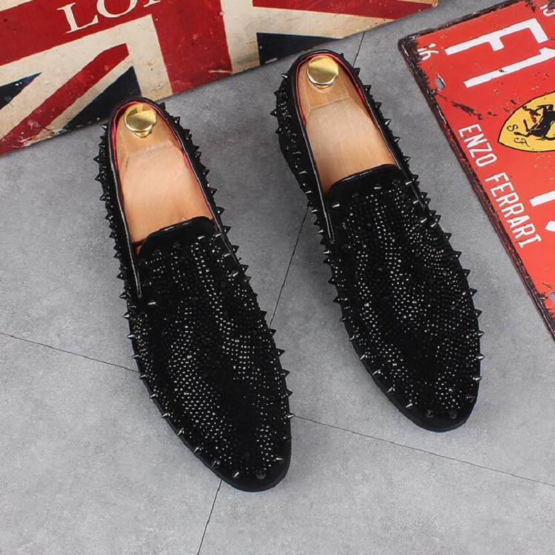 Man Dress Slip On Designer Rivets Stud Shoes Punk Style Masculino Chaussures Homme Luxe Comfortable Shoes Loafers 1A6, Black
Man Dress Slip On Designer Rivets Stud Shoes Punk Style Masculino Chaussures Homme Luxe Comfortable Shoes Loafers 1A6, Black