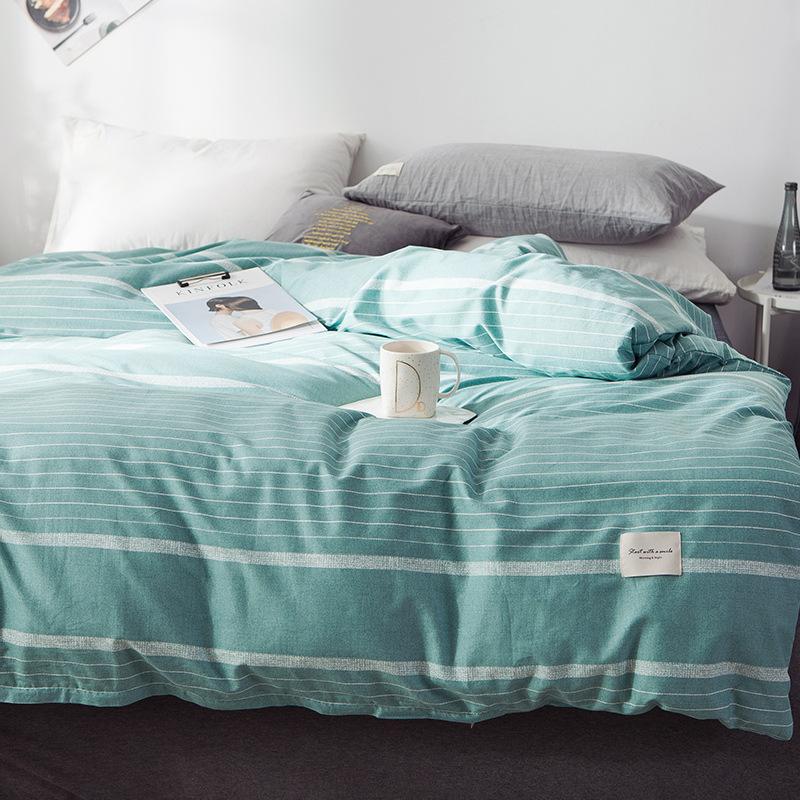 Comforters & Sets Modern Household Bedding Set Cotton Quilt Cover Simple Stripe Check Single Double Woven Label
Comforters & Sets Modern Household Bedding Set Cotton Quilt Cover Simple Stripe Check Single Double Woven Label