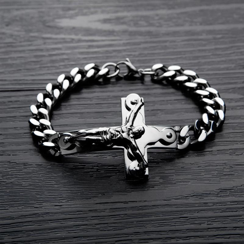 Punk Stainless Steel Cross Jesus Bracelet Gold Color Chain Vintage Men Jewelry Party
Punk Stainless Steel Cross Jesus Bracelet Gold Color Chain Vintage Men Jewelry Party