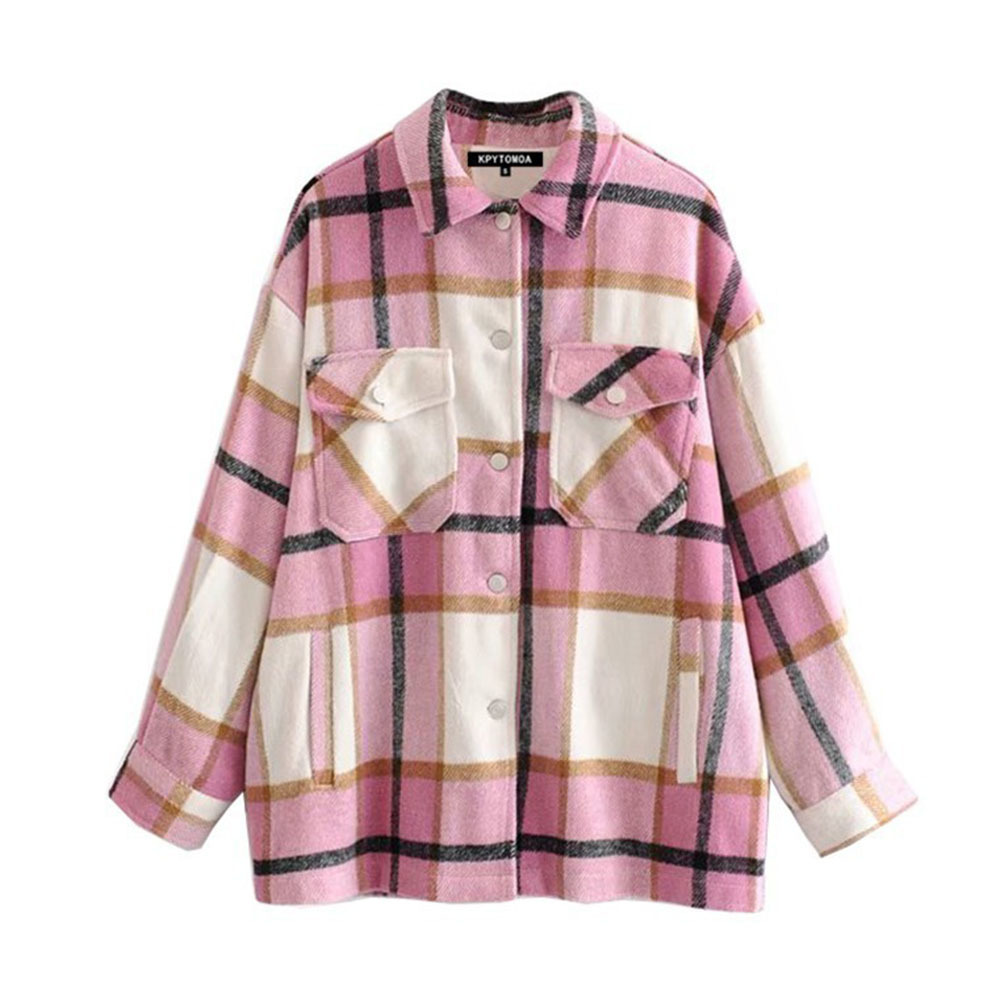 2021 Vintage Oversized Pockets Chess Woman' Jacket Fashion Long Sleeve Lapel Let Outerwear Chic Tops 0w98, Pink
2021 Vintage Oversized Pockets Chess Woman' Jacket Fashion Long Sleeve Lapel Let Outerwear Chic Tops 0w98, Pink
