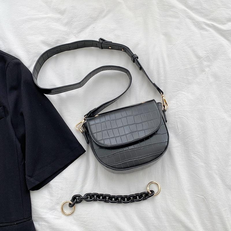 New Fashion Women Handbag Small Stone Pattern Pu Leather Chain Handle Half Circular Purse Lady's Crossbody Shooulder Bag Sac, As photo
New Fashion Women Handbag Small Stone Pattern Pu Leather Chain Handle Half Circular Purse Lady's Crossbody Shooulder Bag Sac, As photo