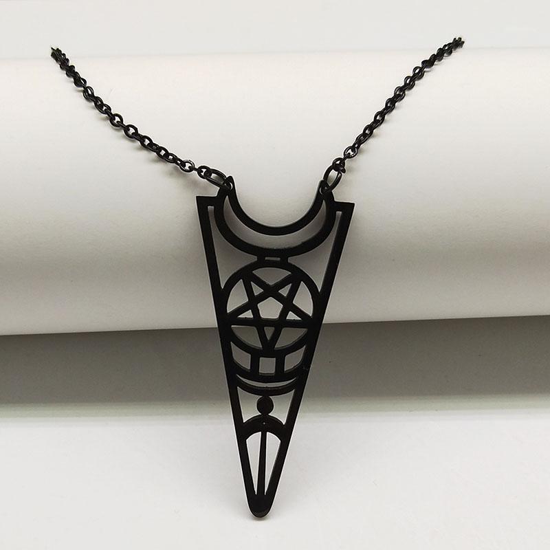 Vintage Stainless Steel Statement Necklace Women Black Color Witch Necklaces & Pendants Jewelry acero inoxidable N422S031
Vintage Stainless Steel Statement Necklace Women Black Color Witch Necklaces & Pendants Jewelry acero inoxidable N422S031