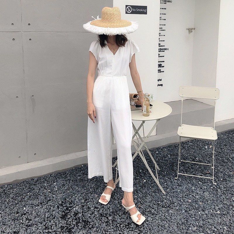 2021 New Spring and summer committing solid color plain all-match v-neck short sleeve tall waist thin overalls pants DLKI, Green
2021 New Spring and summer committing solid color plain all-match v-neck short sleeve tall waist thin overalls pants DLKI, Green