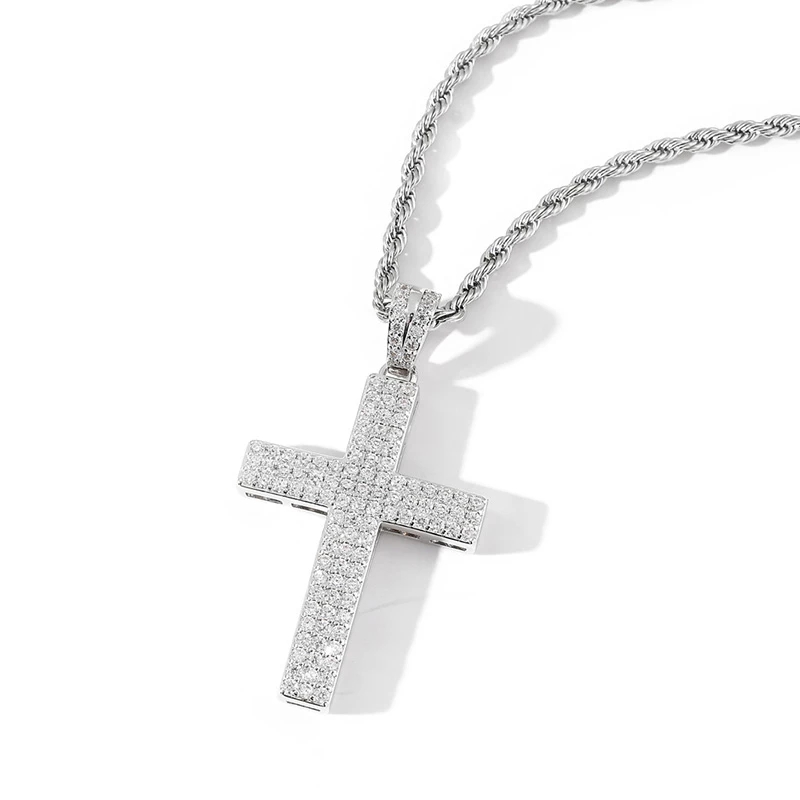Hip Hop Claw Setting 3 Rows CZ Stone Bling Iced Out Cross Pendants Necklace for Men Rapper Jewelry Drop Shipping
Hip Hop Claw Setting 3 Rows CZ Stone Bling Iced Out Cross Pendants Necklace for Men Rapper Jewelry Drop Shipping