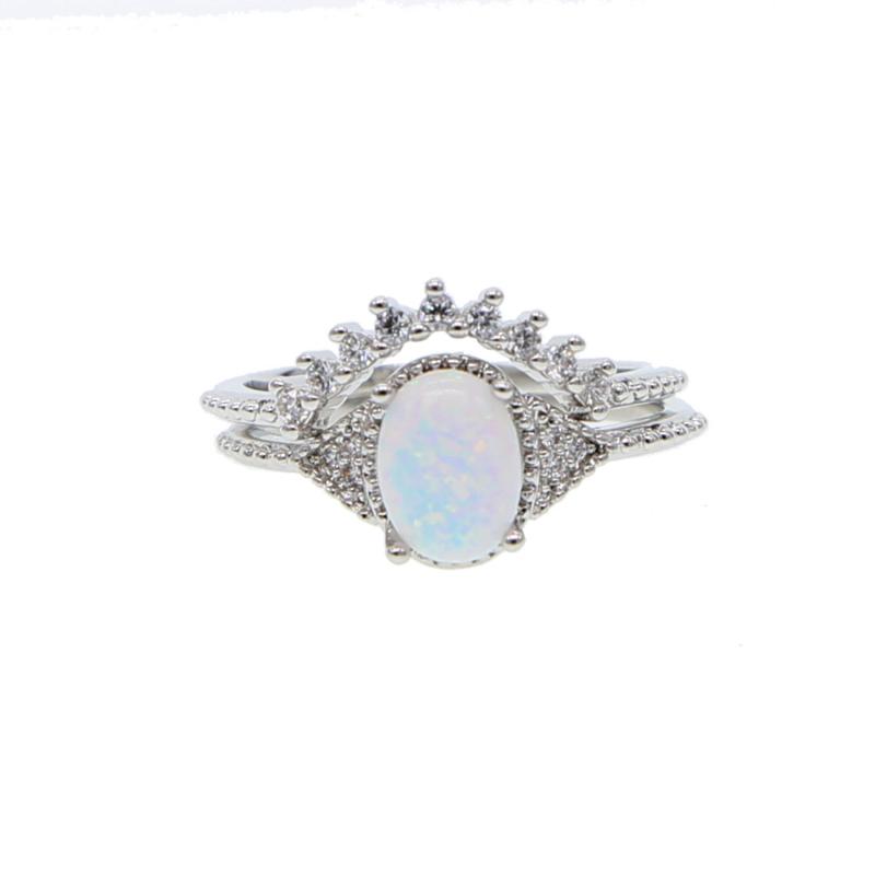 silver color wedding engagement set oval opal stone elegance women finger stack ring
silver color wedding engagement set oval opal stone elegance women finger stack ring
