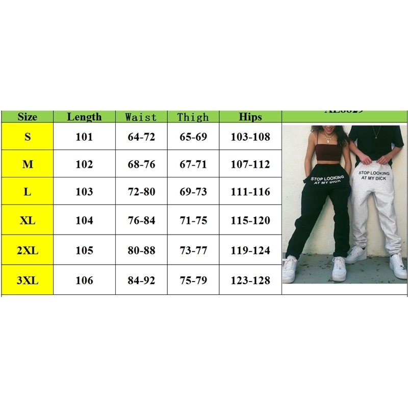 Women High Waist Pants Stop Looking At My Dick Sweatpants Plus Size Joggers Dropshipping Street Hip Hop Black Trousers 201031