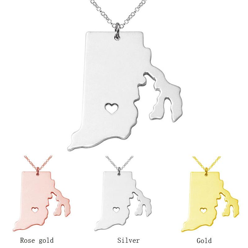 Necklace American USA State Pendant Necklace Rhode Island RI Home is Where The Heart Is Pendant Jewelry Gift for Women
Necklace American USA State Pendant Necklace Rhode Island RI Home is Where The Heart Is Pendant Jewelry Gift for Women