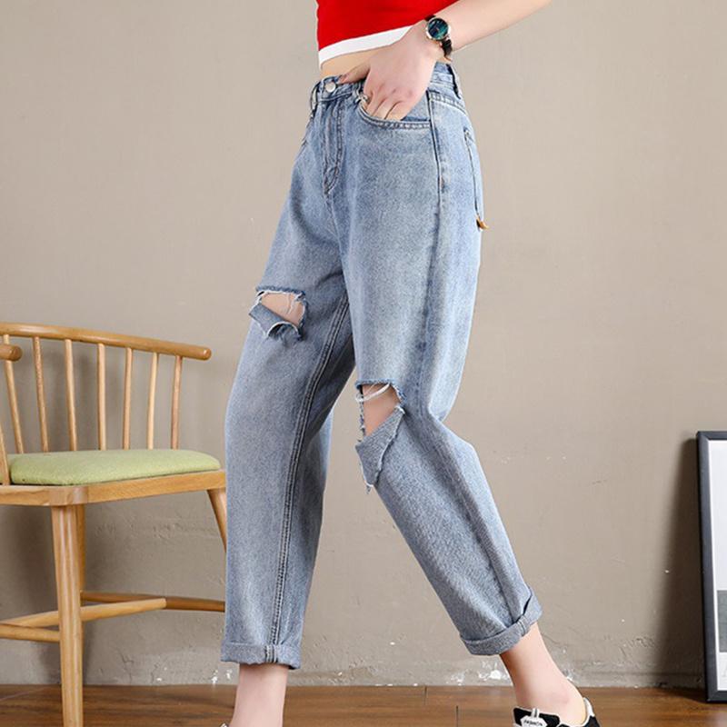Women Distressed Boyfriend Ankle Denim Jeans White Ripped Jeans Casual Summer Autumn Plain Denim Harem Pants Spring Trousers, N hole apricot 
Women Distressed Boyfriend Ankle Denim Jeans White Ripped Jeans Casual Summer Autumn Plain Denim Harem Pants Spring Trousers, N hole apricot