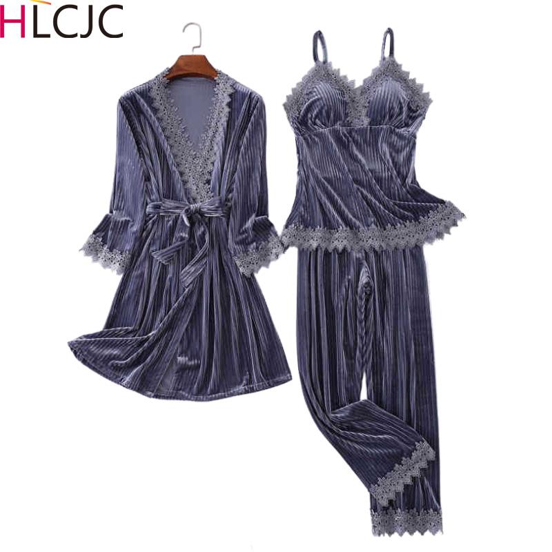Autumn Winter Luxury Women's Leisure Tops Gold Velvet Lace Sexy Strap 3 Piece Sleepwear Casual Home Clothing Pajamas for Women, Pink
Autumn Winter Luxury Women's Leisure Tops Gold Velvet Lace Sexy Strap 3 Piece Sleepwear Casual Home Clothing Pajamas for Women, Pink