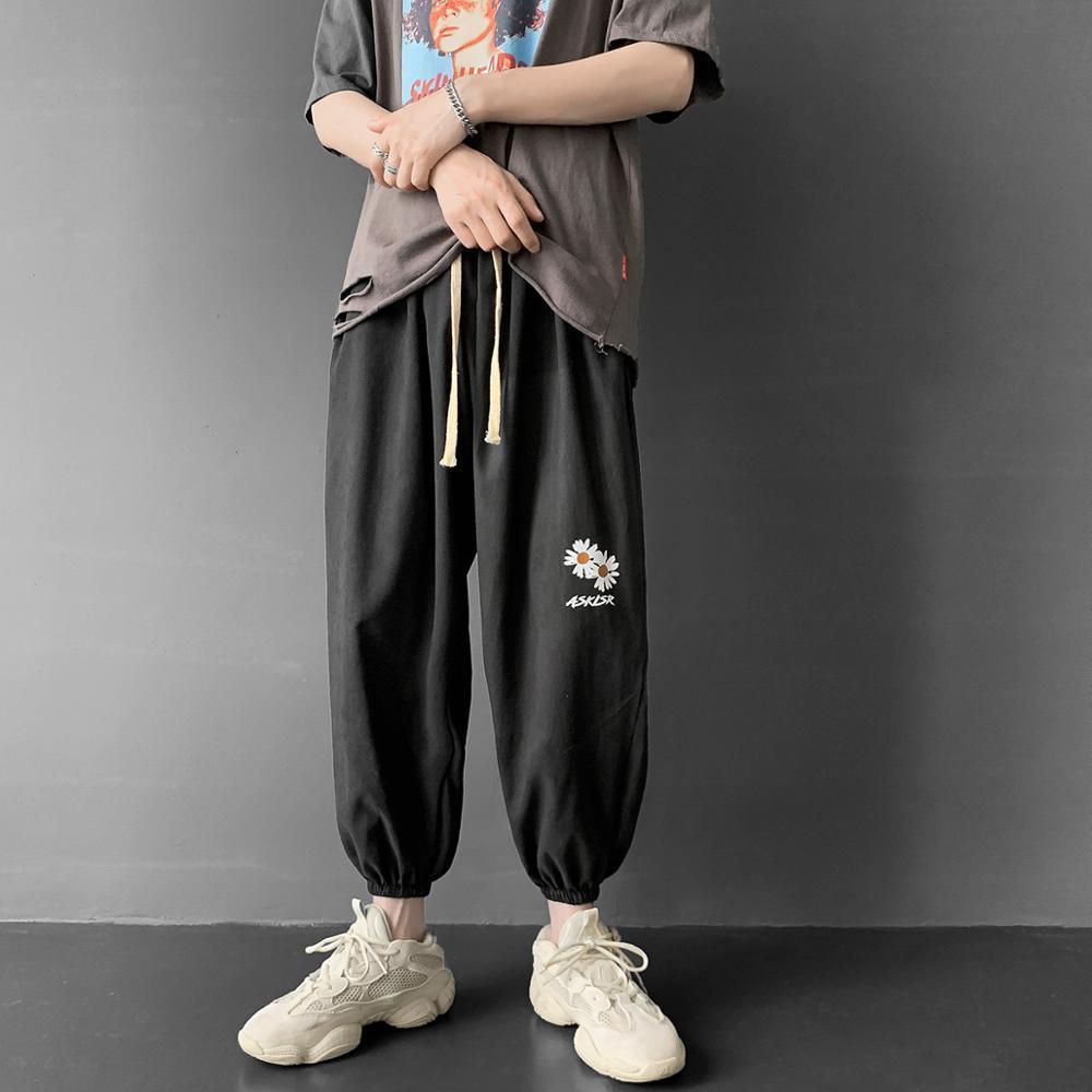 Summer Harem Pants Men And Women Elastic Waist Cropped Trousers Mens Fashion Jogger Pants Street Loose Bloomers Male Female 201110