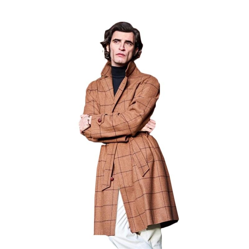 One Piece Orange Men Suits With Belt Plaid Custom Made Lapel Royal High Quality Handsome Formal Thick Business Long Coat, Black
One Piece Orange Men Suits With Belt Plaid Custom Made Lapel Royal High Quality Handsome Formal Thick Business Long Coat, Black