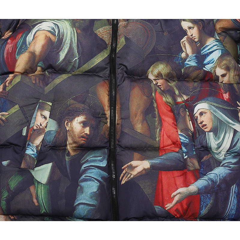 Men Hip Hop Vintage Retro Parka Jacket Streetwear Painting Printed Jacket Harajuku Cotton Winter Padded Jacket Coat Warm Outwear 201214